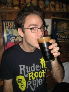 Masterchef Tim supping stout (shameleslly stolen from his blog)